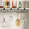 Non perforated inverted iron hanging high footed red wine cup holder, home bar hanging glass storage rack, glass organizer