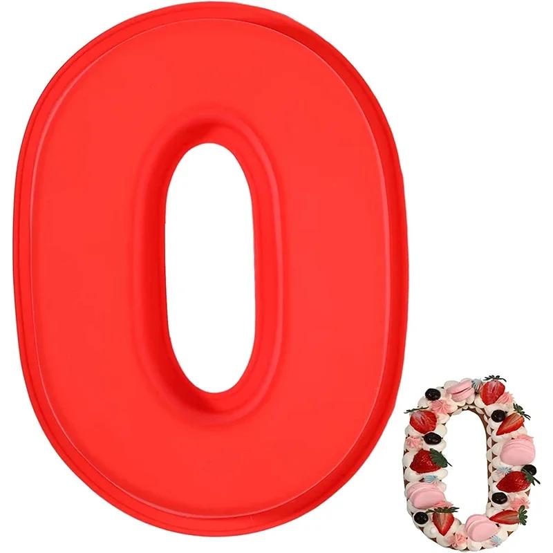 0-9 Silicone Numbers Cake Molds 10-Inch Large 3D Baking Pans DIY Chocolate Fondant Number Mould for Birthday Wedding Anniversary