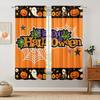 2 peças de cortina estampada de Halloween feliz para decoração de casa - tratamento de janela de bolso de haste para quarto, escritório, cozinha, sala de estar