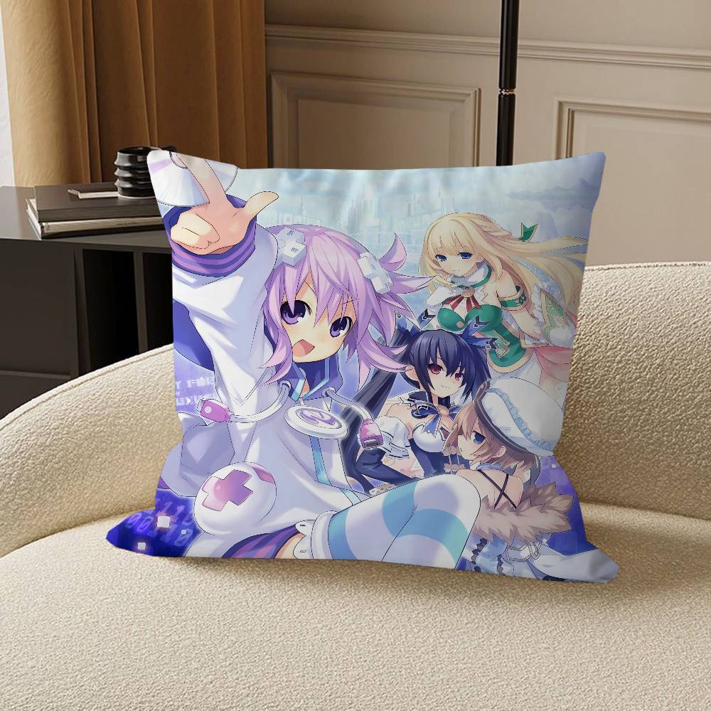 Anime H-Hyperdimension N-Neptunia Pillow Cushion Cover Pillowcase Living Room Sofa Home Decor Customized