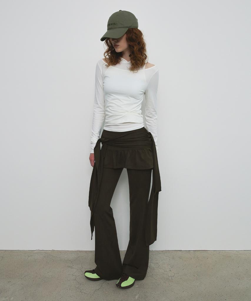 Saendeulig Strap Skirt Pants_Khaki
