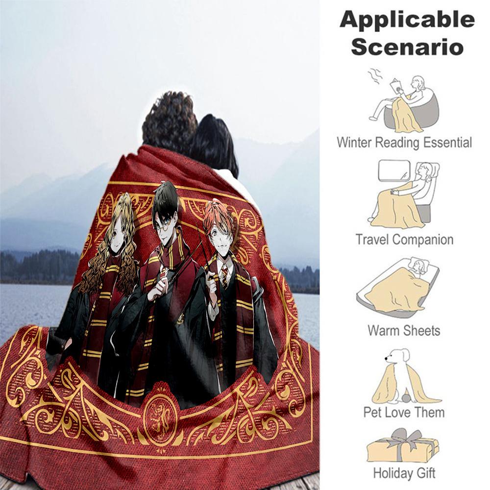 1pc Gryffindor Scarf Wand Outdoor Flannel Throw Blanket All Season Soft Warmth,Home Decor 1031225