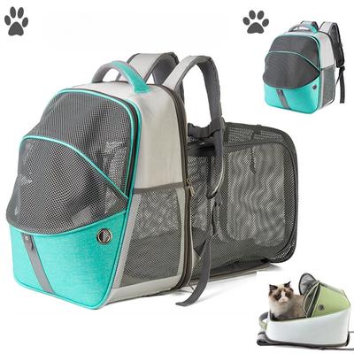 -venduto Zaino pieghevole per animali domestici all'aperto Grande capacità Borsa per gatti Zaino per gatti portatile espandibile traspirante