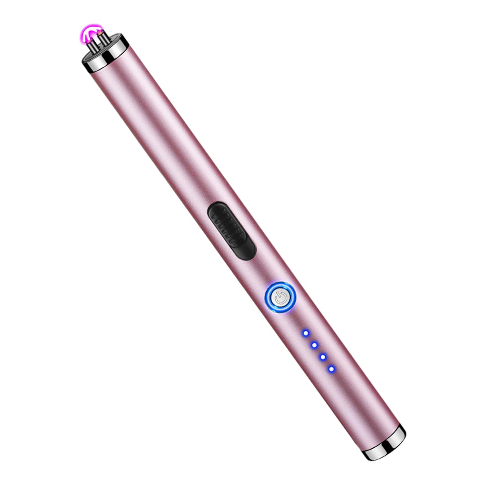 

Rechargeable Pulses Lighter With Double Arc Portable Compact Stove Lighter For Home Kitchen Camping розового золота