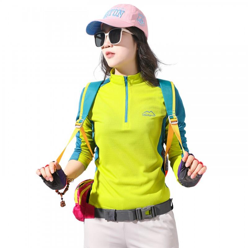 Womens Quick-Dry Long Sleeve T-Shirt Hiking Running Outdoor Sports Breathable Moisture-Wicking