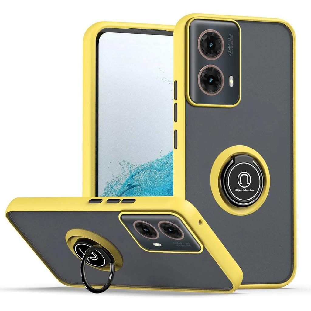 Armor Matte Case for Motorola Moto G35 G55 G54 G84 G14 G72 G85 G75 G15 G05 G34 G24 S50 E13 G13 Ring Holder Shockproof Cove Coque