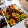 Sunflower Horse Rug: Warm Sunset Landscape for Inviting Living Rooms - Beautiful Farmhouse Style Carpets | Equestrian Decor