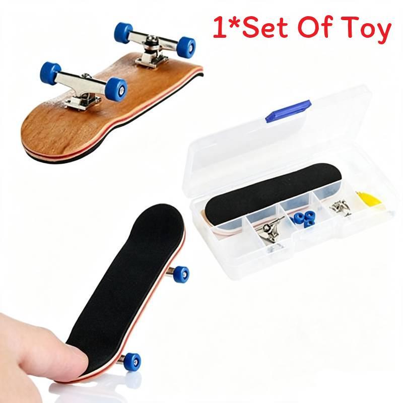 Finger Skateboard Stress Relief Toy With Wooden Deck For Hand Eye Coordination And Brain Development