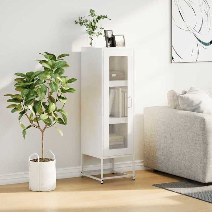 VidaXL Highboard White 36x39x123 Cm Cold-rolled Steel, Sideboard, Cupboard, Side Cabinet, Cabinet, 853397