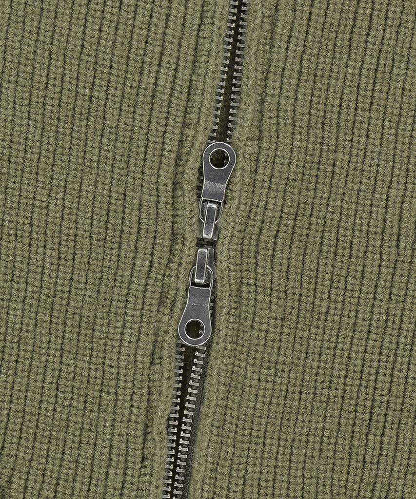MAHAGRID Stitch Zip-Up Knit Khaki(Mg2Fsmk680A)