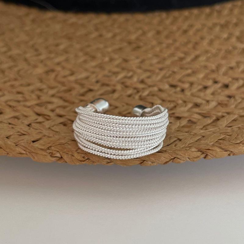 Elegant Multi-layer Flower Line Openable Ring for Women - Trendy Sweet & Cool Style Open Adjustable