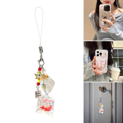 Goldfish Mobile Phone Chain Accessory Stylish Handmade Key Ring Fashionable Bag Pendant Accessories for Women Girls
