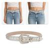 Elegant Rhinestones Belt For Women PU Leather Waistband With Adjustable Length And Sparkling Design