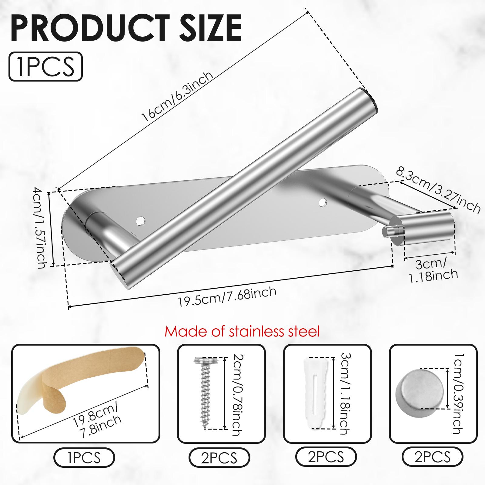

Stainless Steel Toilet Roll Holder Adhesive or Screw Wall Mount Toilet Paper Dispenser Bathroom Kitchen Roll Paper Toilet Holder серебряный