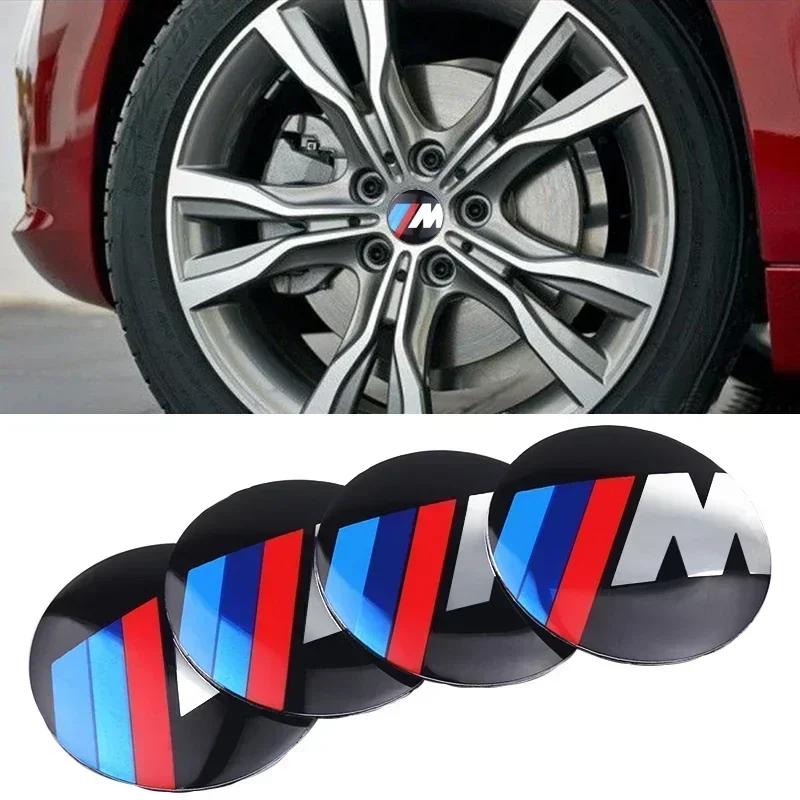 2026 Hot 4Pcs 56mm 65mm Car M Logo Style Hub Center Cover Sticker Accessories For BMW M Power M3 M4 M5 X3 X5 E34 E65 E39 E60 G80 G82 G83 E6