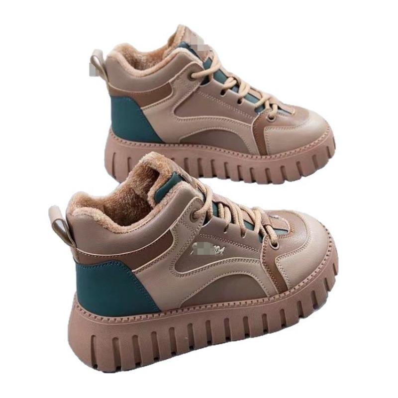 New Fleece and Thickened Cotton Boots, Versatile Boots, High-top Cotton Shoes for Women