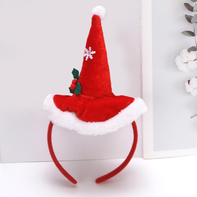 Feather Xmas Hat Headbands Christmas Hat Hair Band for Creative Santa Hat Hair Hoop Novelty Photo Props Party Supplies