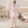 Girls Cotton Pajama Set Long Sleeve Round Neck Princess Style Sleepwear Kids 8-14 Years Winter Home Wear