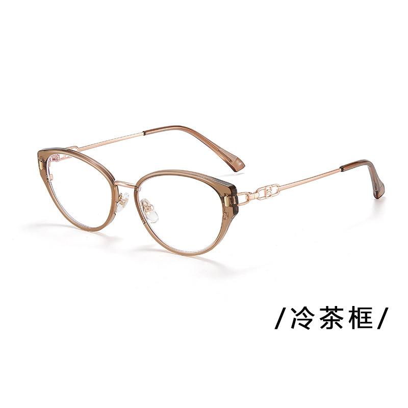 

New cat-eye eyeglass frames for women with nearsightedness, available with prescription lenses, offering a high-end look, flattering for natural skin Empty glasses frame【No