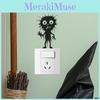 Features Halloween Black Cartoon Switch Sticker Pvc Wall Decor For Room Living