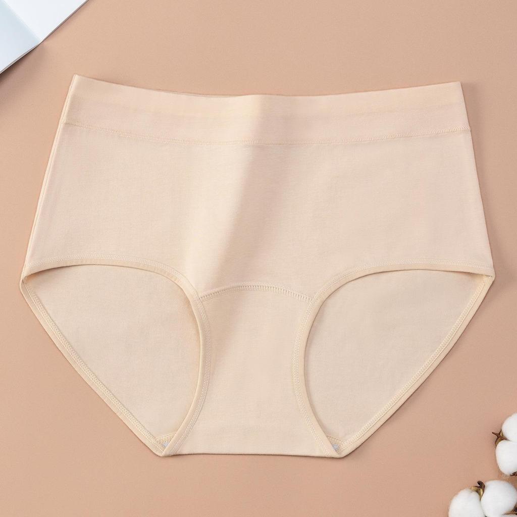 Plus Size Women's Cotton Extended Crotch Comfortable Breathable Belly Triangle Briefs