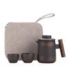 High-end Purple Pottery RetroTea Set Outdoor Travel Tea Set Portable Kungfu Tea Set Teapot Small Package Birthday Gift