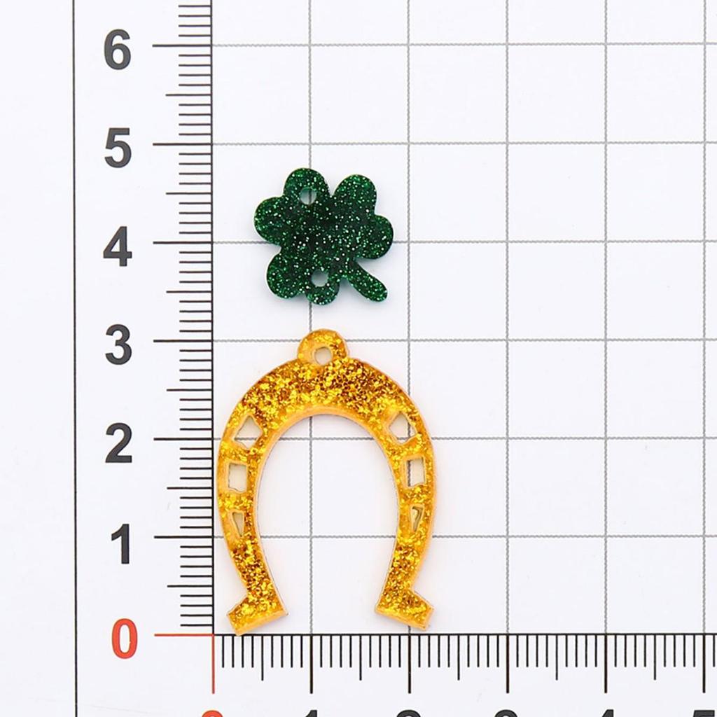 St. Patrick's Day Green Shamrock Horseshoe Sequin Earrings