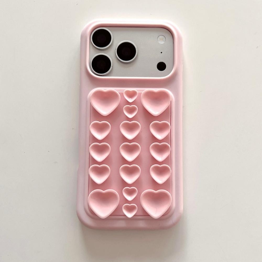 Süßes Herz 3D Saugnapf Süßigkeit Silikon Hülle für Für Iphone 17 Pro 16 Pro Max Starke Haftfunktion Stoßfest Weiche Abdeckung