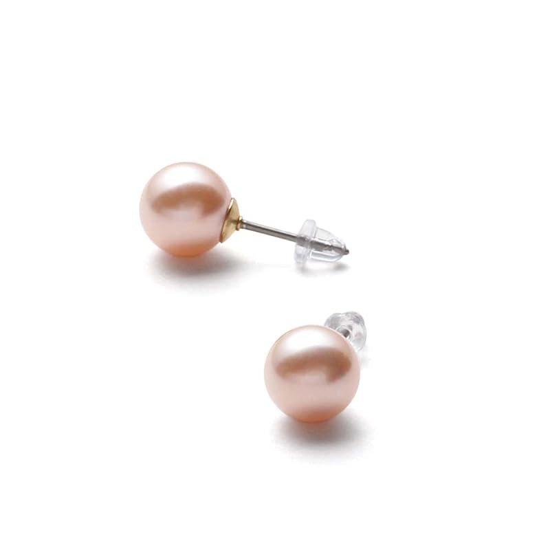 

[VOTRE COUTURE] Luxury domestic product pearl earrings You can choose color pearl pearl cherry pink titanium gold 10mm