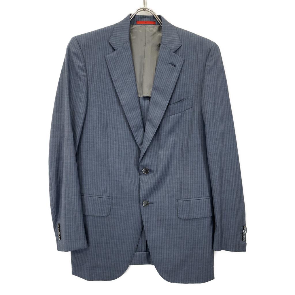 ISAIA Blue X Gray GREGORIO Silk Blend Striped Suit Suit Setup 48 Blue grayUsed