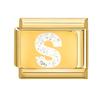 Fashion Golden 26 Letters A-Z Italian Links Charm Beads 9mm Stainless Steel Bracelet Jewelry DIY Hand Making