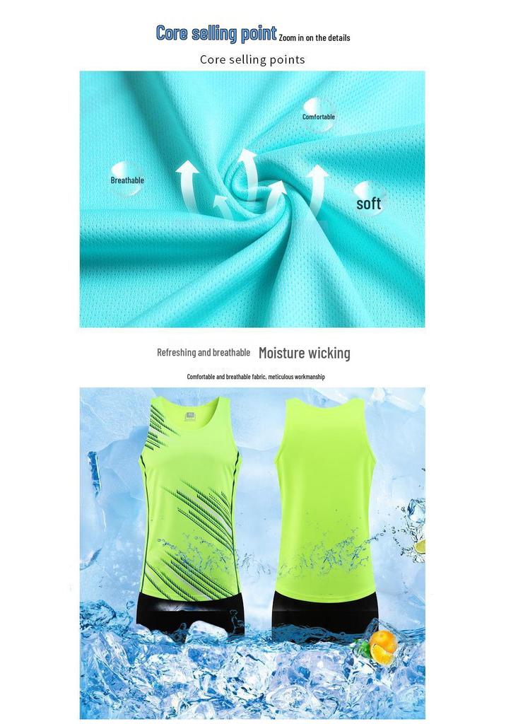 Professional Athletic Running Vest Set for Men & Women - Track, Marathon, PE Exam Sportswear
