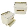 Tissue Box Organizer Multifunctional PP Plastic Space Saving Portable for Living Room Vanity Countertop