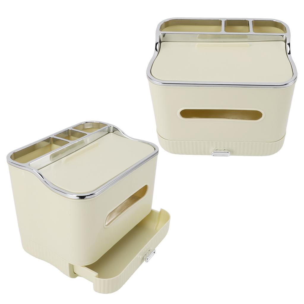 Tissue Box Organizer Multifunctional PP Plastic Space Saving Portable for Living Room Vanity Countertop