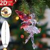 2D Flacher Weihnachts-Hängeanhänger Glänzender Hase Simulation Engel Hängedekor Ballerina Acryl Weihnachtsbaum Hängeornament