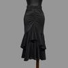 Black Latin Dance Skirt Women's Girls Salsa Rumba Ballroom Practice Dance Competition Costume Performance Latin Skirt Irregular