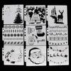 Exquisite Christmas Spraying Drawing Template Portable Washable 3-ring Loose-leaf Stencils Reusable Anti-break for Kids