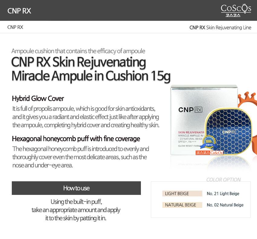 CNP Rx Skin Rejuvenating Miracle Ampoule In Cushion 15g+15g SPF50+ / PA+++