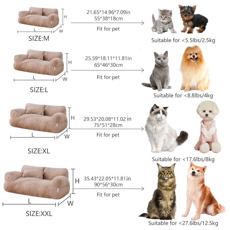 Winter warmer großer Haustiersofa: Abnehmbares & waschbares Nest für Katzen & Hunde