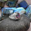 12 Mm Round Shape Mystic Topaz 925 Sterling Silver Classy Designer Shank Statement Ring For Unisex