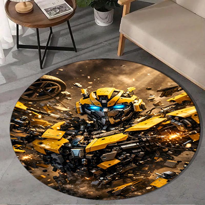 1PC Trans-formers Round Rug, Non-slip Chair Mat, Home Decor, Circle Carpet Perfect for Office, Bedroom, Living Room,Christmas Gift