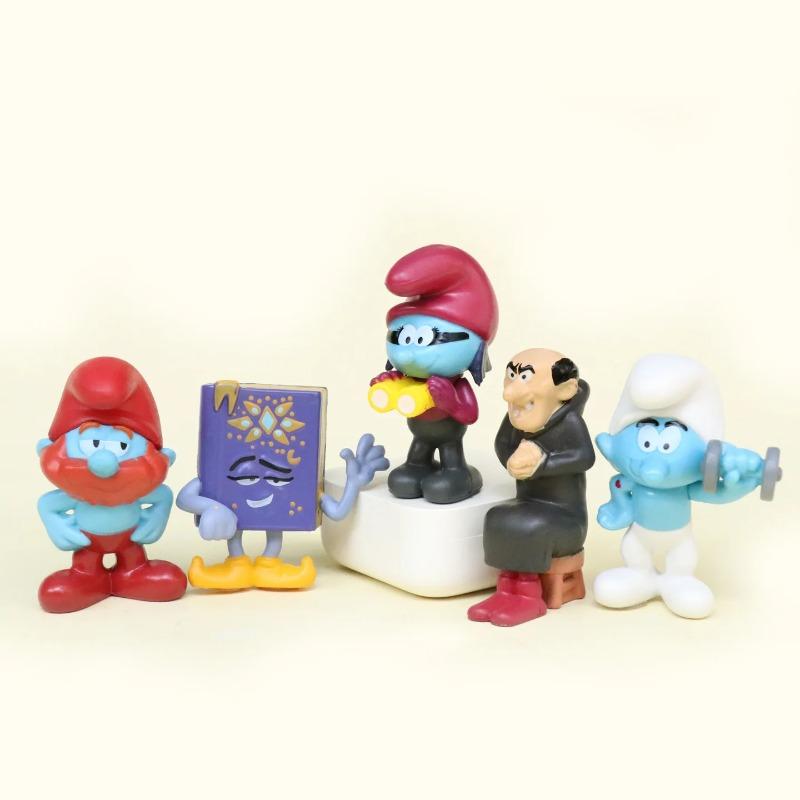 12pcs Smurfs Disney Figure Model Blue Elf Baby Cake Doll Shape Ornaments Birthday Gift