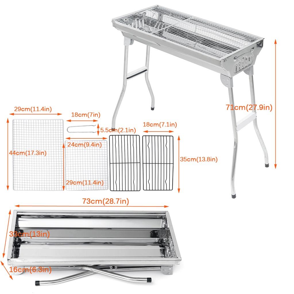 Kitchen Cookice Portable Folding Charcoal Grill Stainless Steel BBQ Grill Barbecue Outdoor BBQ Cooking Grid Barbeque Grill