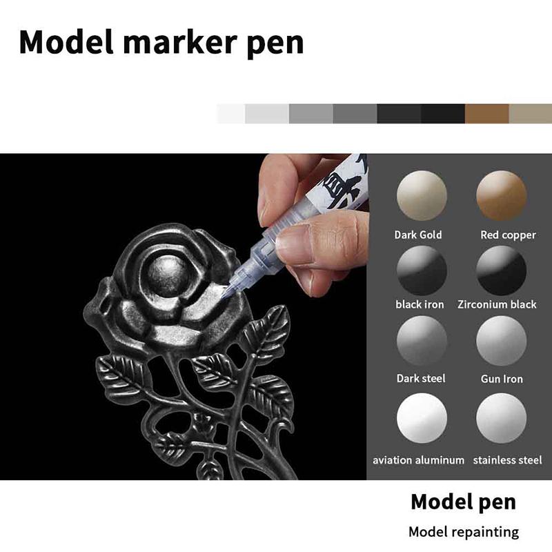 8 Colors Metallic Marker Pen 1Mm Diy Reflective Paint Pen Permanent Gold Silver Marker Touch Up School Model Painting Marking