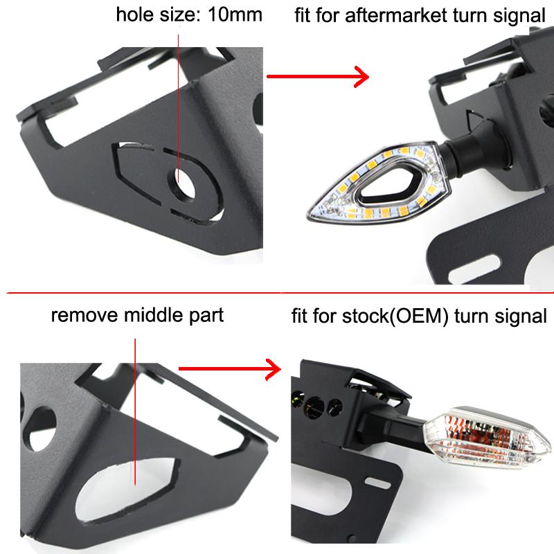 License Plate Holder Bracket LED Light Fit For Yamaha YZF-R6 R6 2006-2021 Motorcycle Rear Tail Tidy Fender Eliminator Kit Black