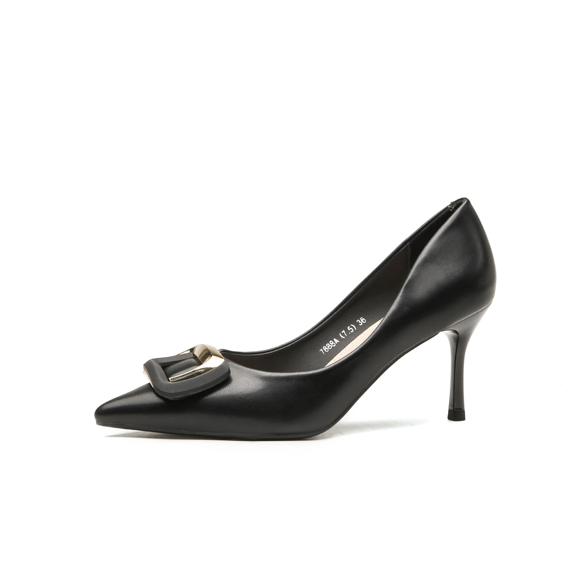 

Цветочная пряжка тонкий каблук острый каблук одинарные туфли женские новые осенне-зимние интернет знаменитости женская обувь high sense 40