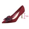 Zapatos de Tacón Alto con Lazo de Seda Verde para Mujer Sexy Punta Fina Tacón de Aguja Metálico Zapatos para Boda Fiesta Mujer 2026 Primavera Bombas