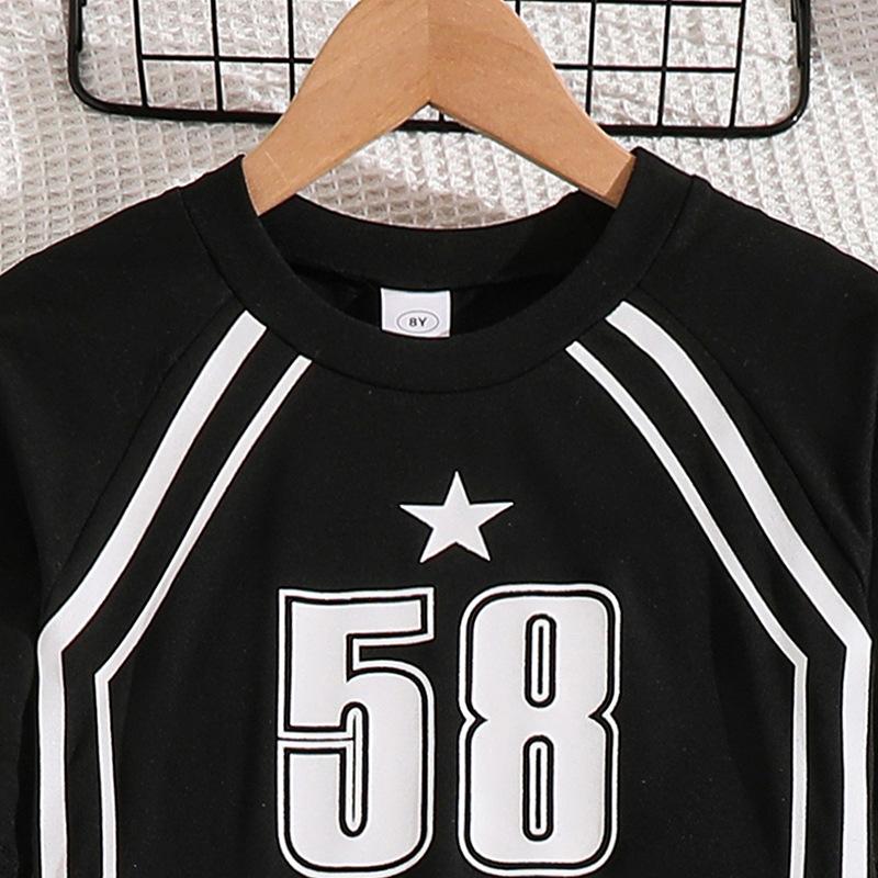 Girl's Suit 7-12T Children's Clothing Summer New Children's Fashion Letters Short-sleeved + Casual Trousers Two-piece Set