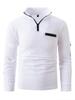 Polo à damier pour homme avec fermeture éclair sur les manches - Vêtements de sport printemps/automne