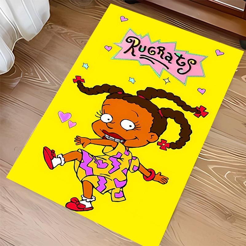 1pc Rugrats Print Area Rug - Soft,Washable Non-Slip Indoor Mat for Office Chairs,Living Room,Home Office Decorative Rug